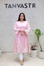 A-Line Applique Mul Cotton Kurta with Pants