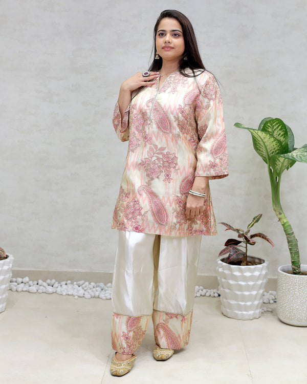 Tissue Silk Kurta Farshi Set — view 2