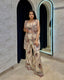 Floral Sequenced Net Jacket with Bustier & Flared Pants
