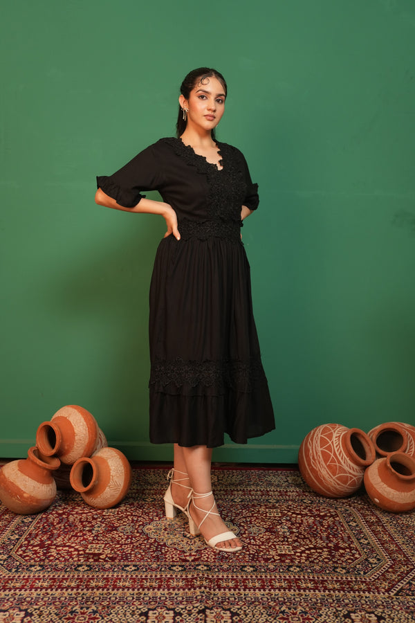 Spring Summer Maxi Dress - Black — view 2