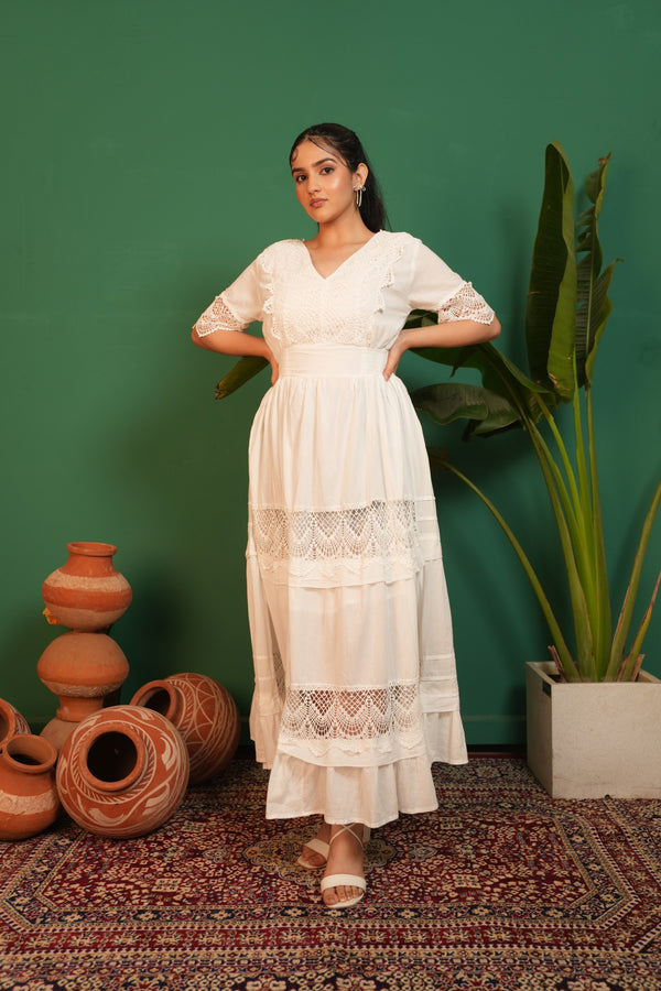 Spring Summer Maxi Dress - White — view 2