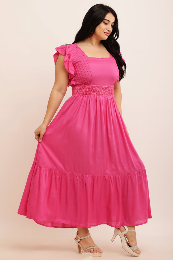 Spring Summer Maxi dress (HOT PINK) — view 2