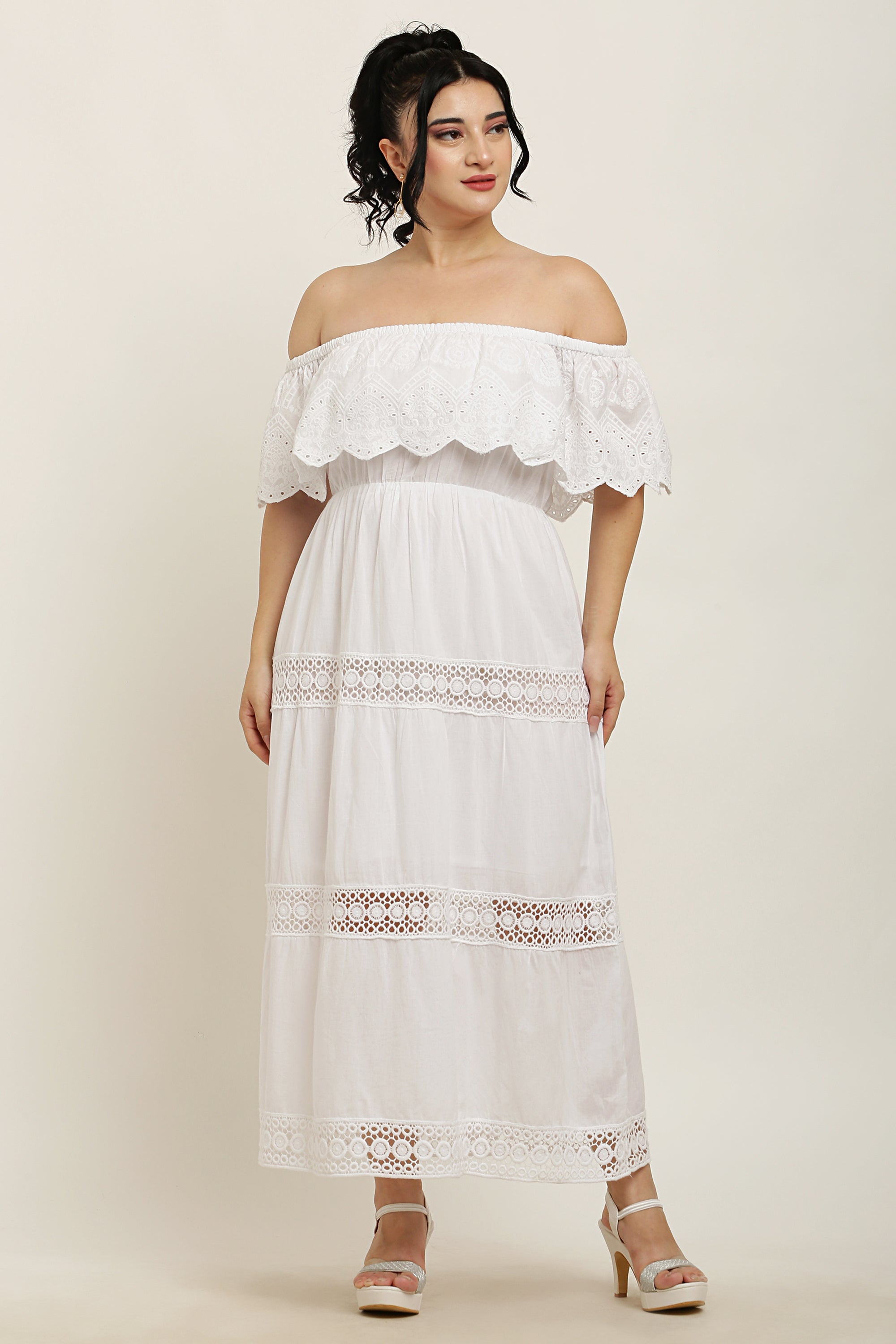 Boat Neck Tiered Dress