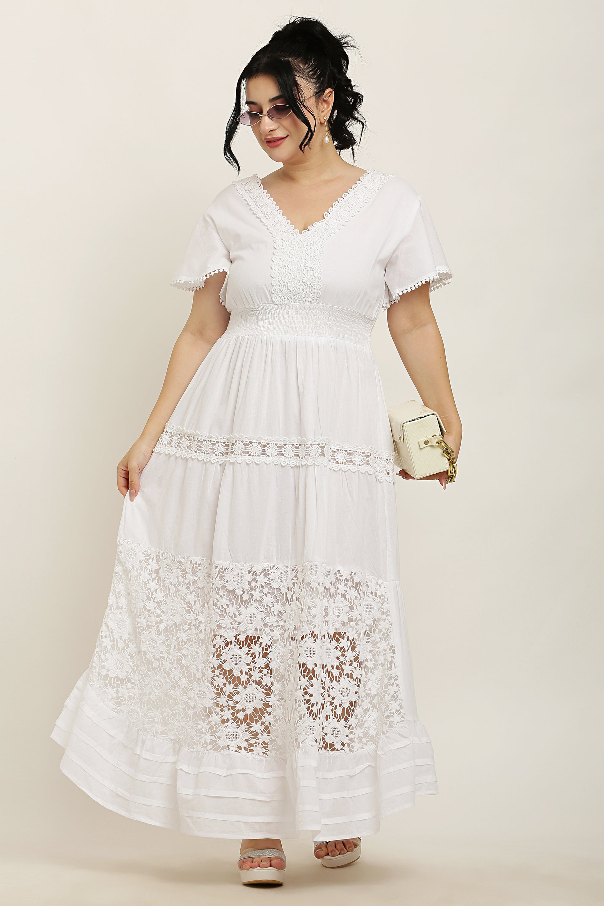 Butterfly Sleeve Flare Dress