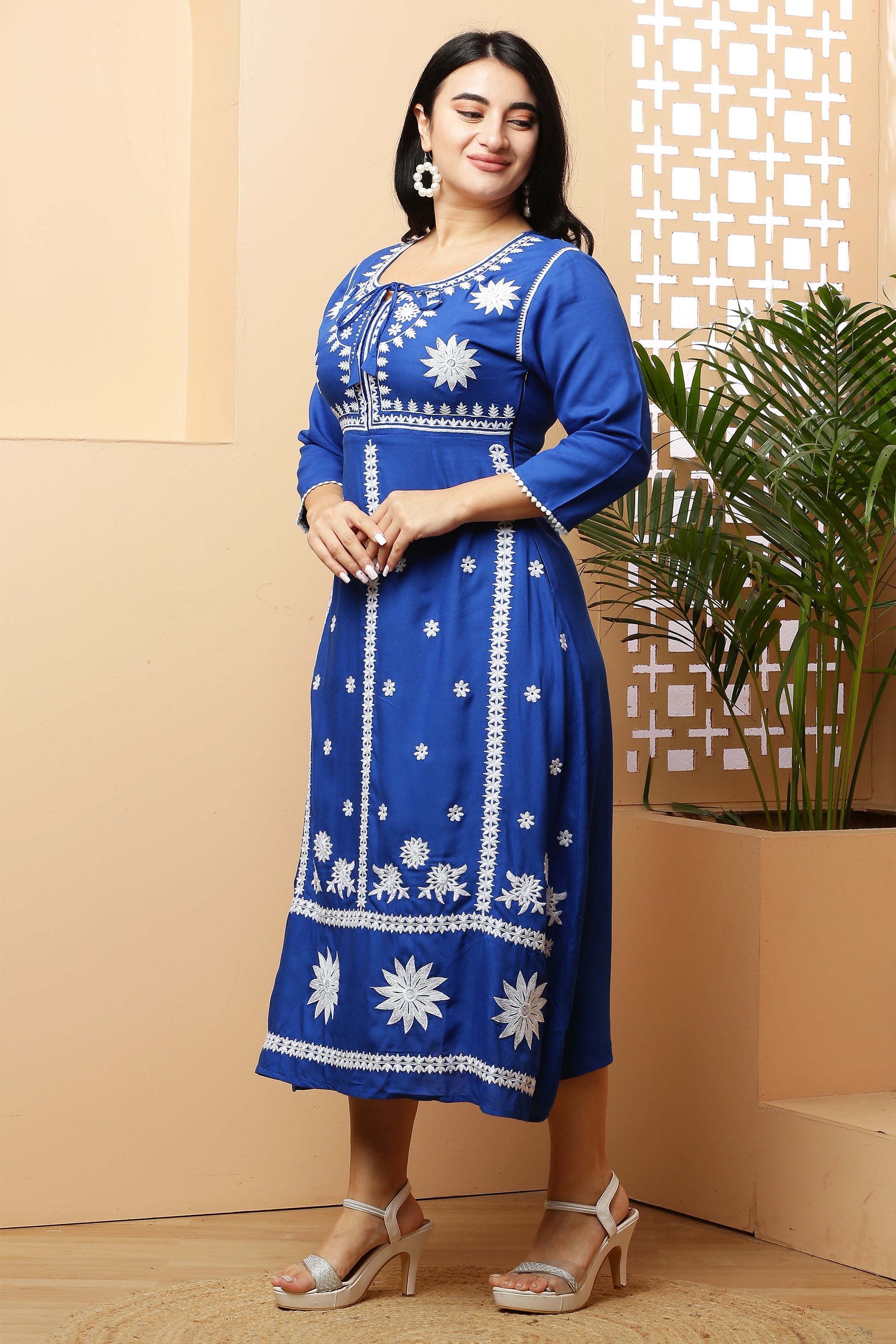 Ankle Length Yoke Dress