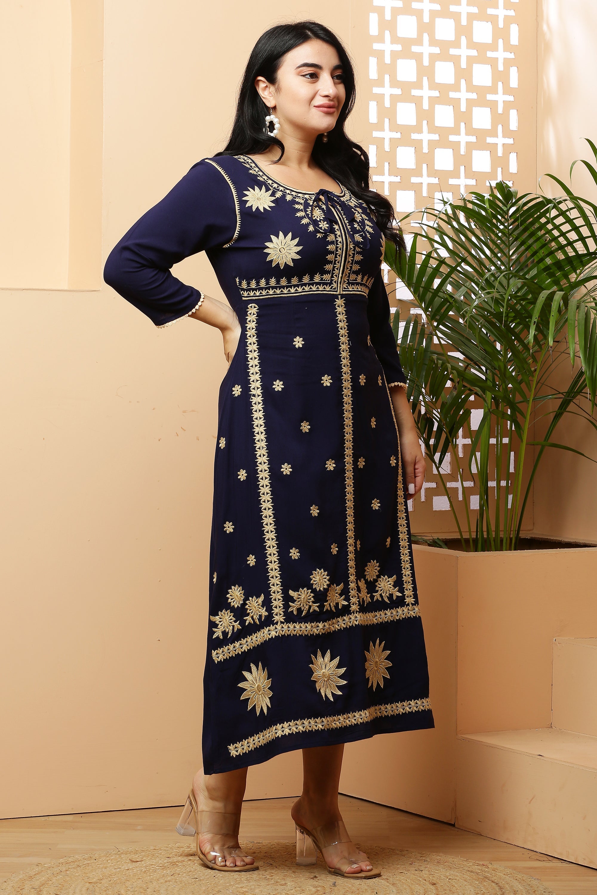 Ankle Length Yoke Dress