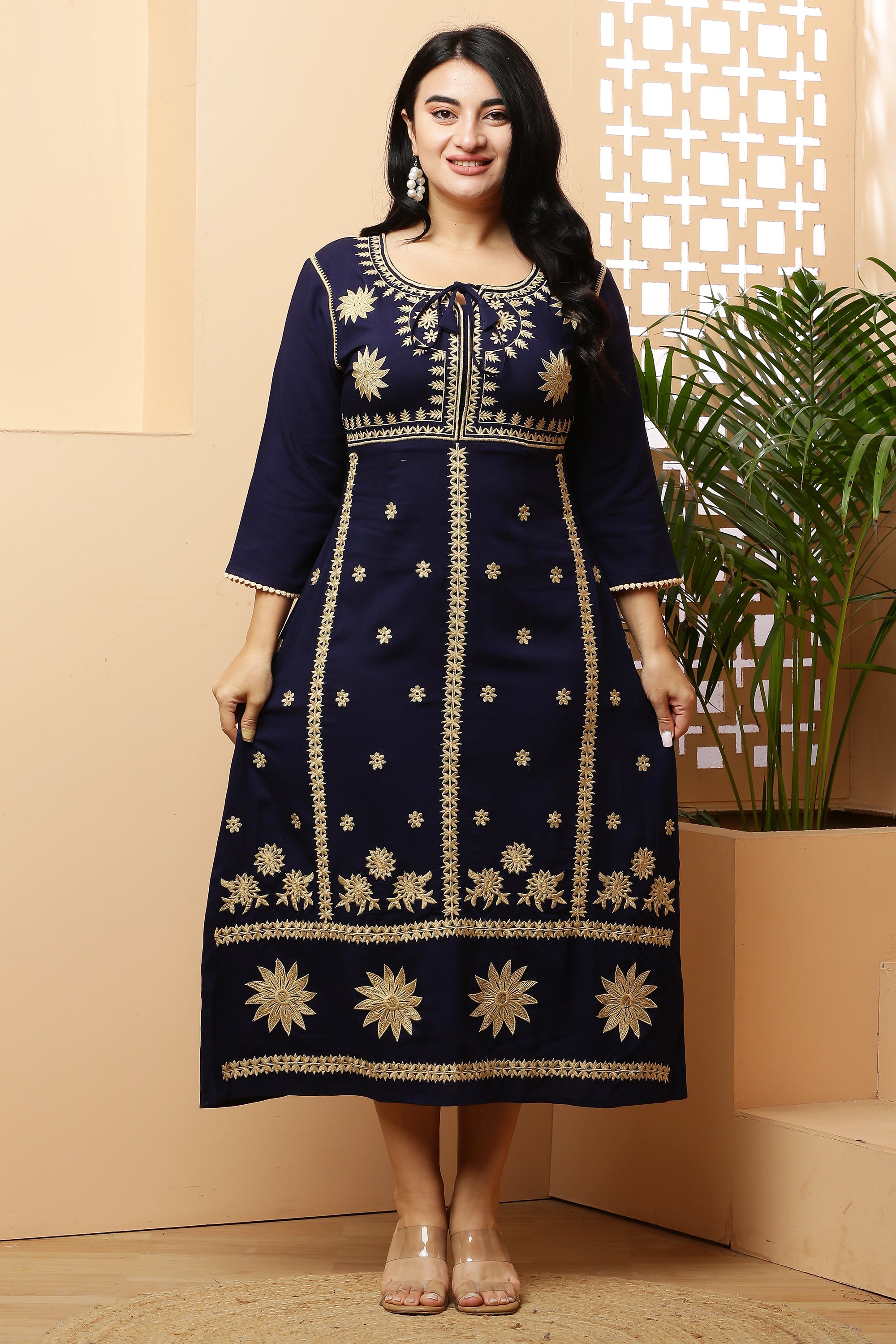 Ankle Length Yoke Dress