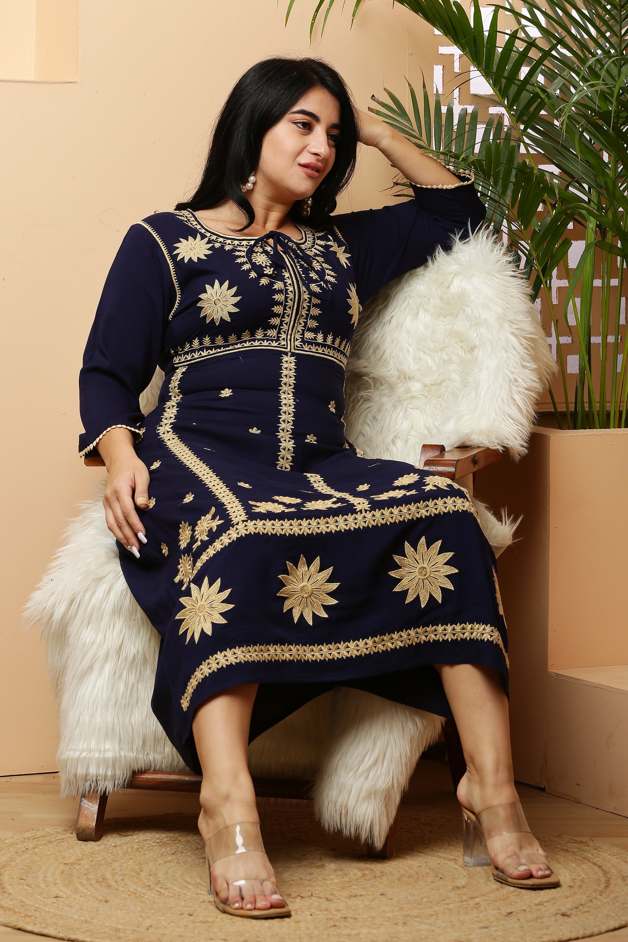 Ankle Length Yoke Dress