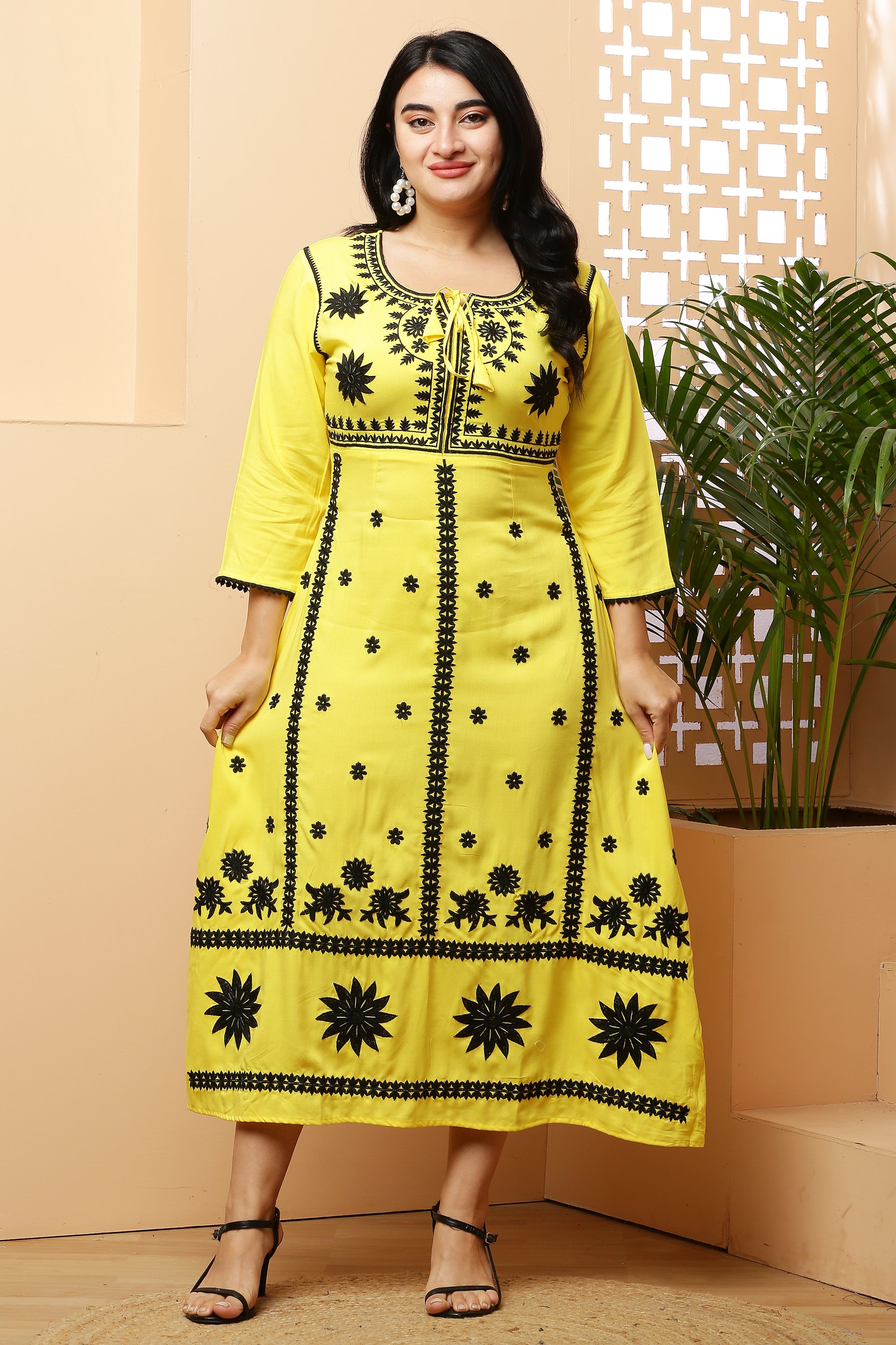 Ankle Length Yoke Dress