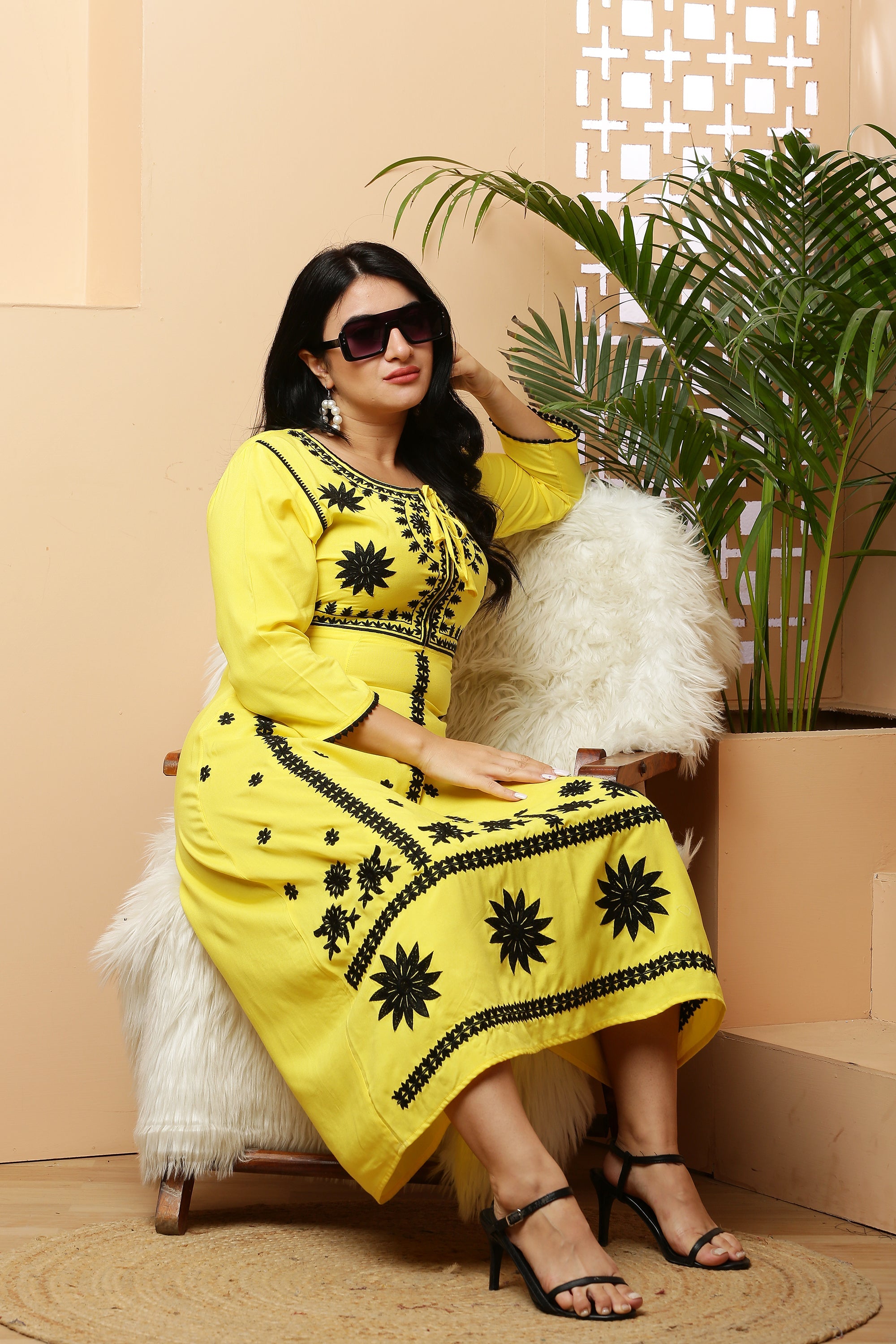 Ankle Length Yoke Dress