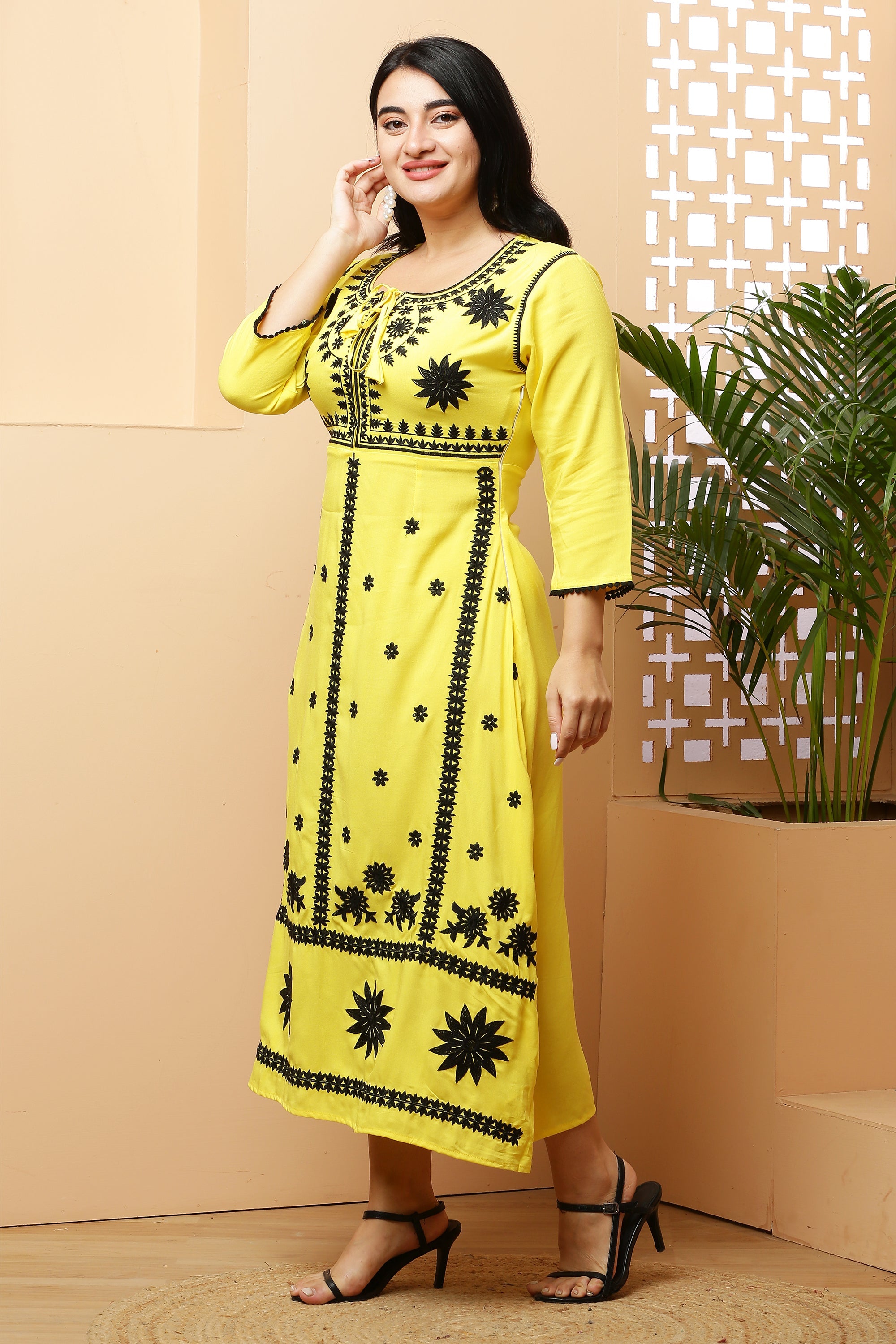 Ankle Length Yoke Dress