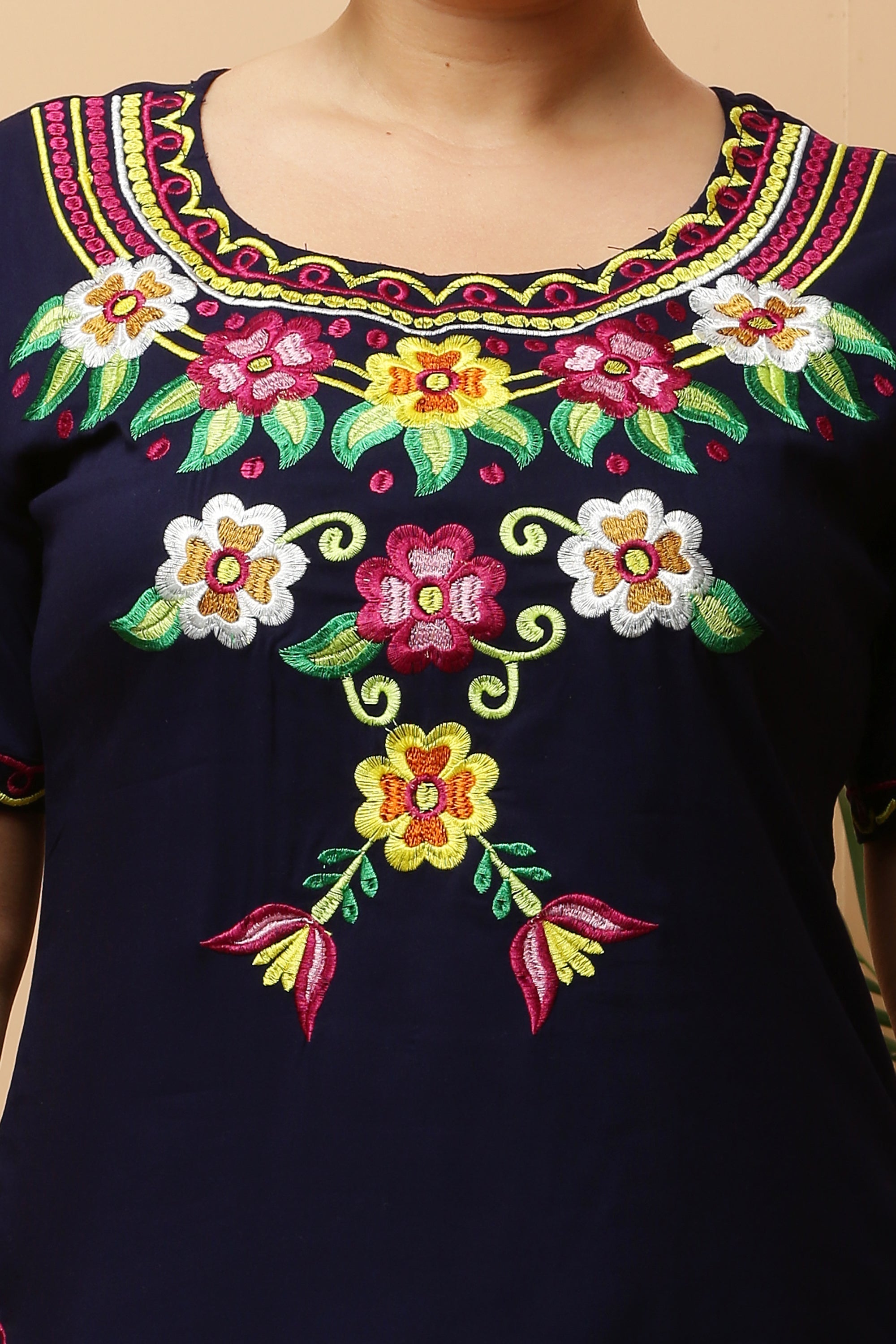 Floral Embroidery Short Kurta