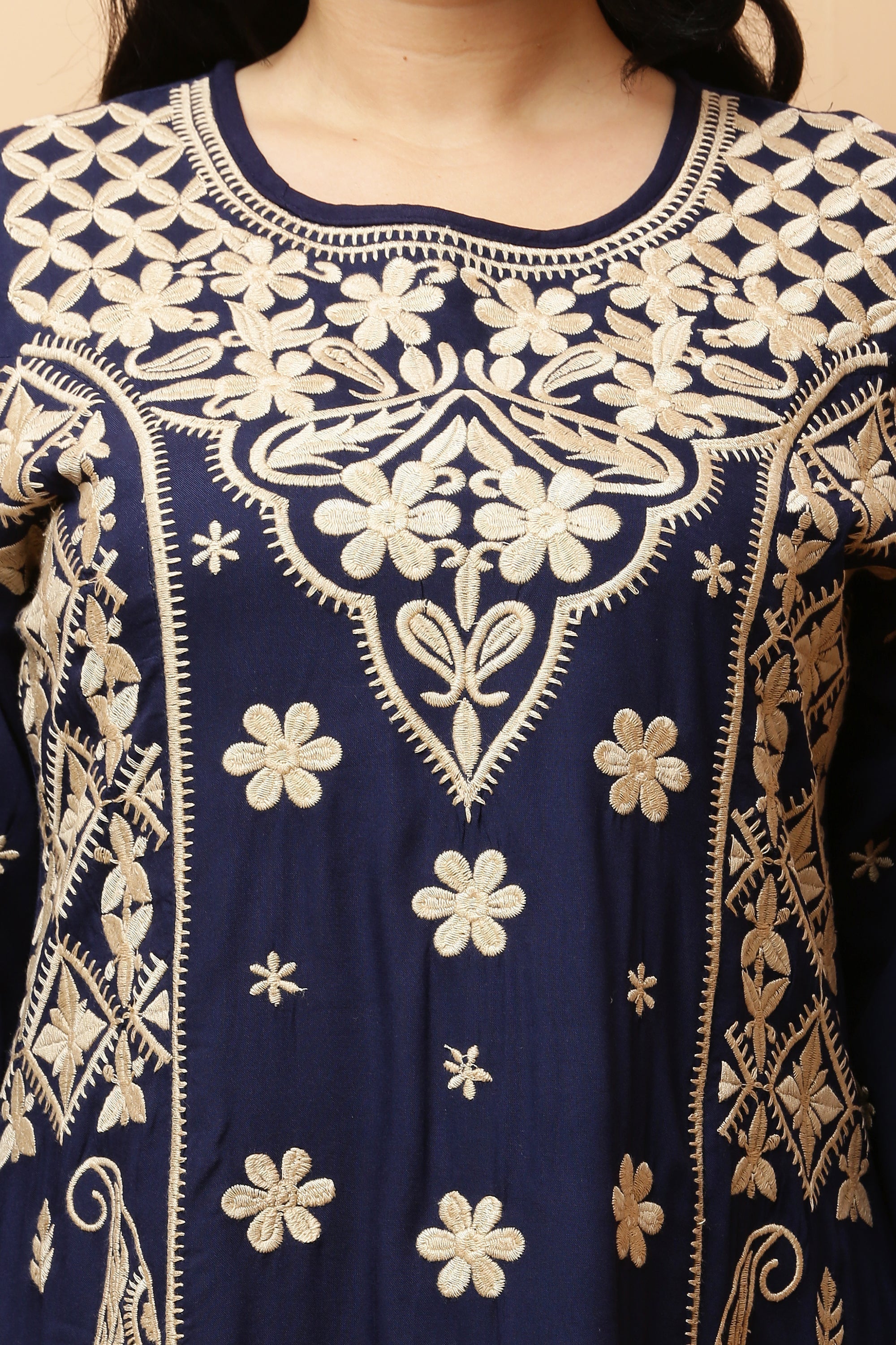 A-Line Embroidery Kurta Dress