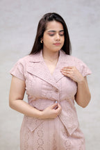 Floral Schiffli Short Shirt with Pants