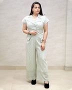 Floral Schiffli Short Shirt with Pants