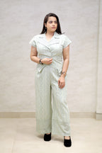 Floral Schiffli Short Shirt with Pants