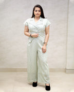 Floral Schiffli Short Shirt with Pants