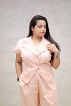 Floral Schiffli Short Shirt with Pants