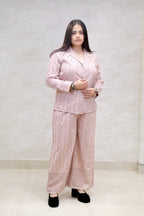 Floral Schiffli Long Shirt with Cargo Pants
