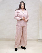 Floral Schiffli Long Shirt with Cargo Pants
