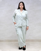 Floral Schiffli Long Shirt with Cargo Pants
