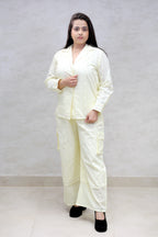 Floral Schiffli Long Shirt with Cargo Pants