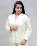 Floral Schiffli Long Shirt with Cargo Pants
