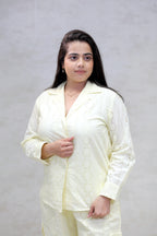 Floral Schiffli Long Shirt with Cargo Pants