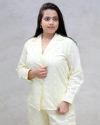 Floral Schiffli Long Shirt with Cargo Pants