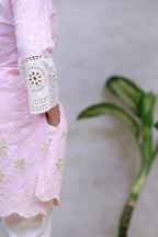 Crochet Embroidered Straight Kurta with Pants