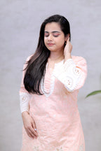 Crochet Embroidered Straight Kurta with Pants