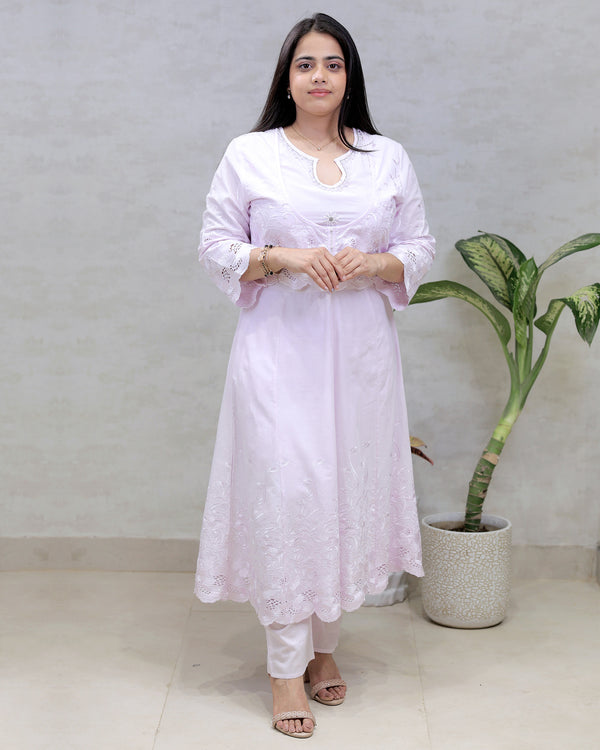 A-Line with Anarkali Yoke Kurta with Pants