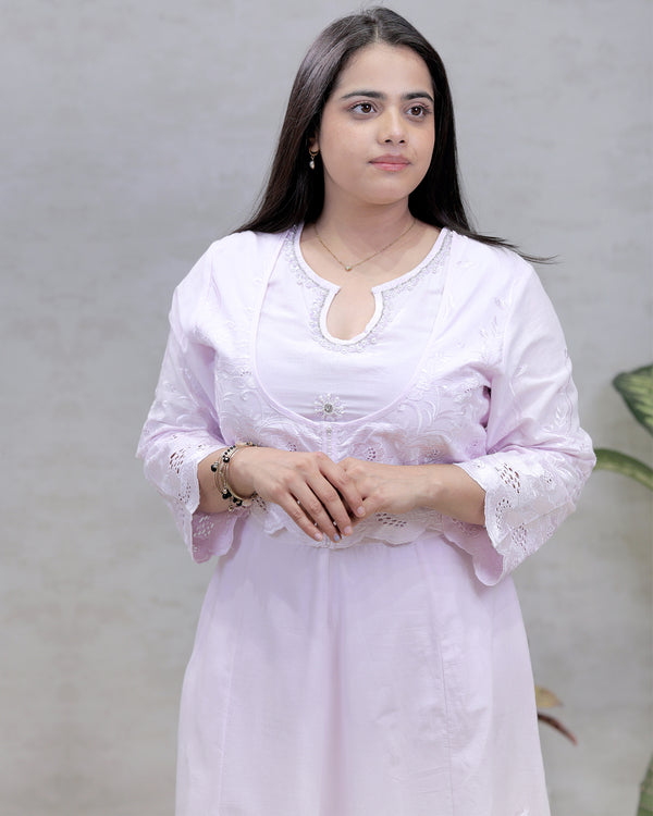 A-Line with Anarkali Yoke Kurta with Pants — view 2