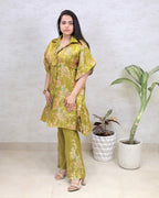 Short Kaftaan Collar Shirt with Pants