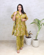 Short Kaftaan Collar Shirt with Pants