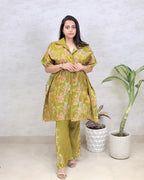 Short Kaftaan Collar Shirt with Pants