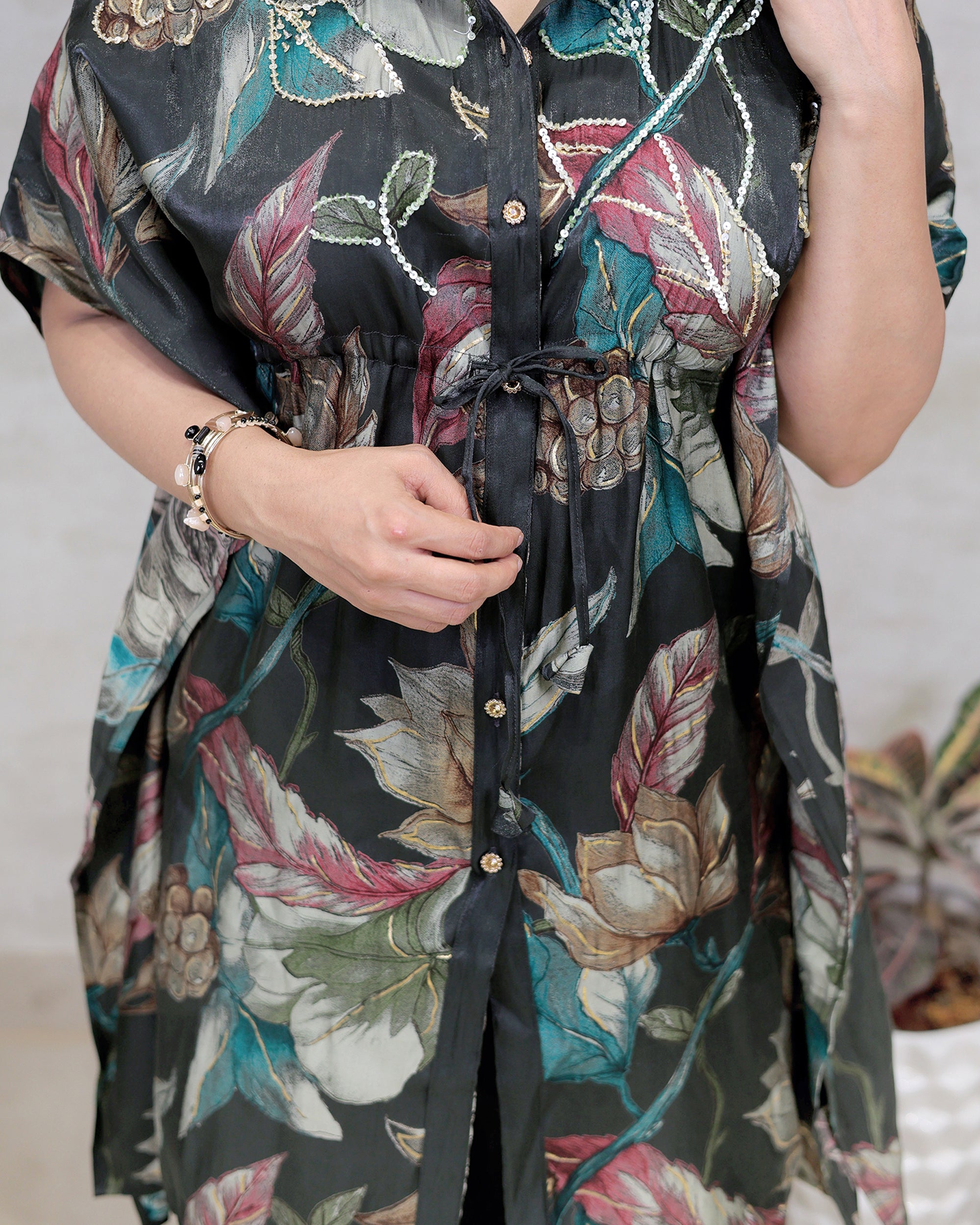 Short Kaftaan Collar Shirt with Pants