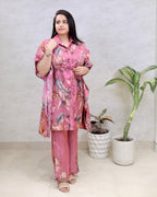 Short Kaftaan Collar Shirt with Pants