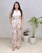 Floral Printed Vest Top with Pants