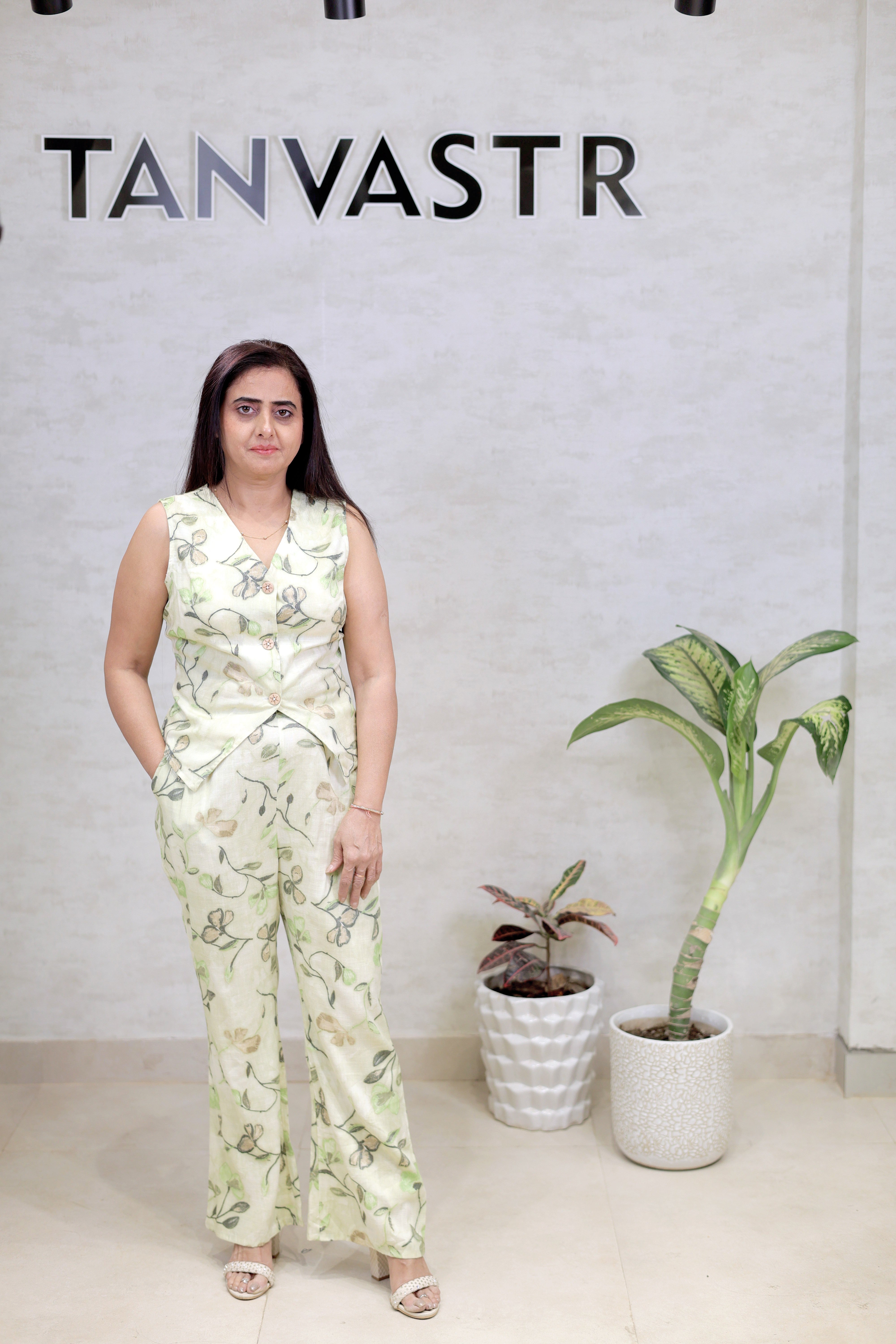 Floral Printed Vest Top with Pants
