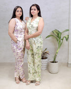 Floral Printed Vest Top with Pants