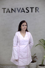 A-line Thread Schiffli Kurta with Plazzo Pants