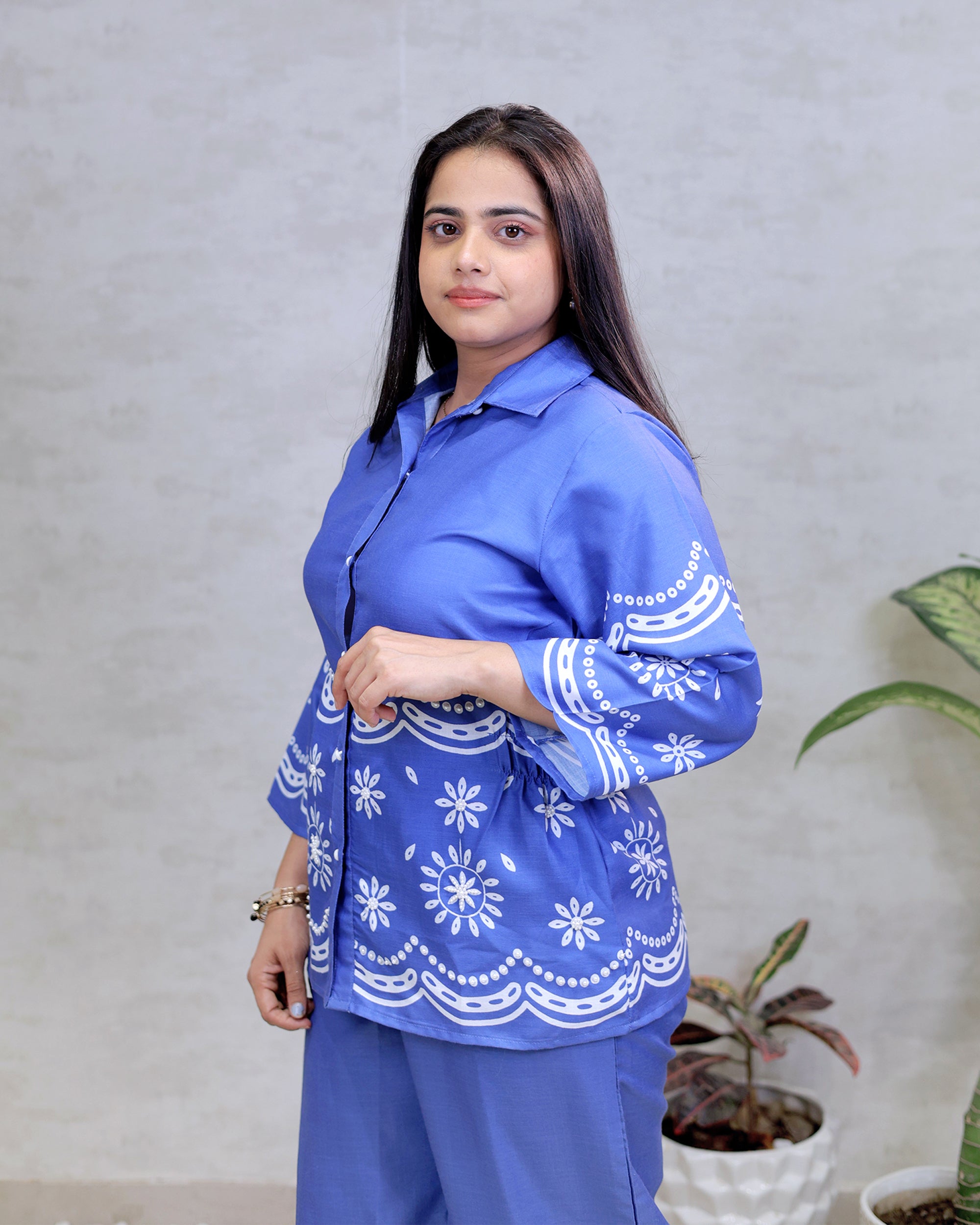 Floral Digital Printed Shirt with Pants