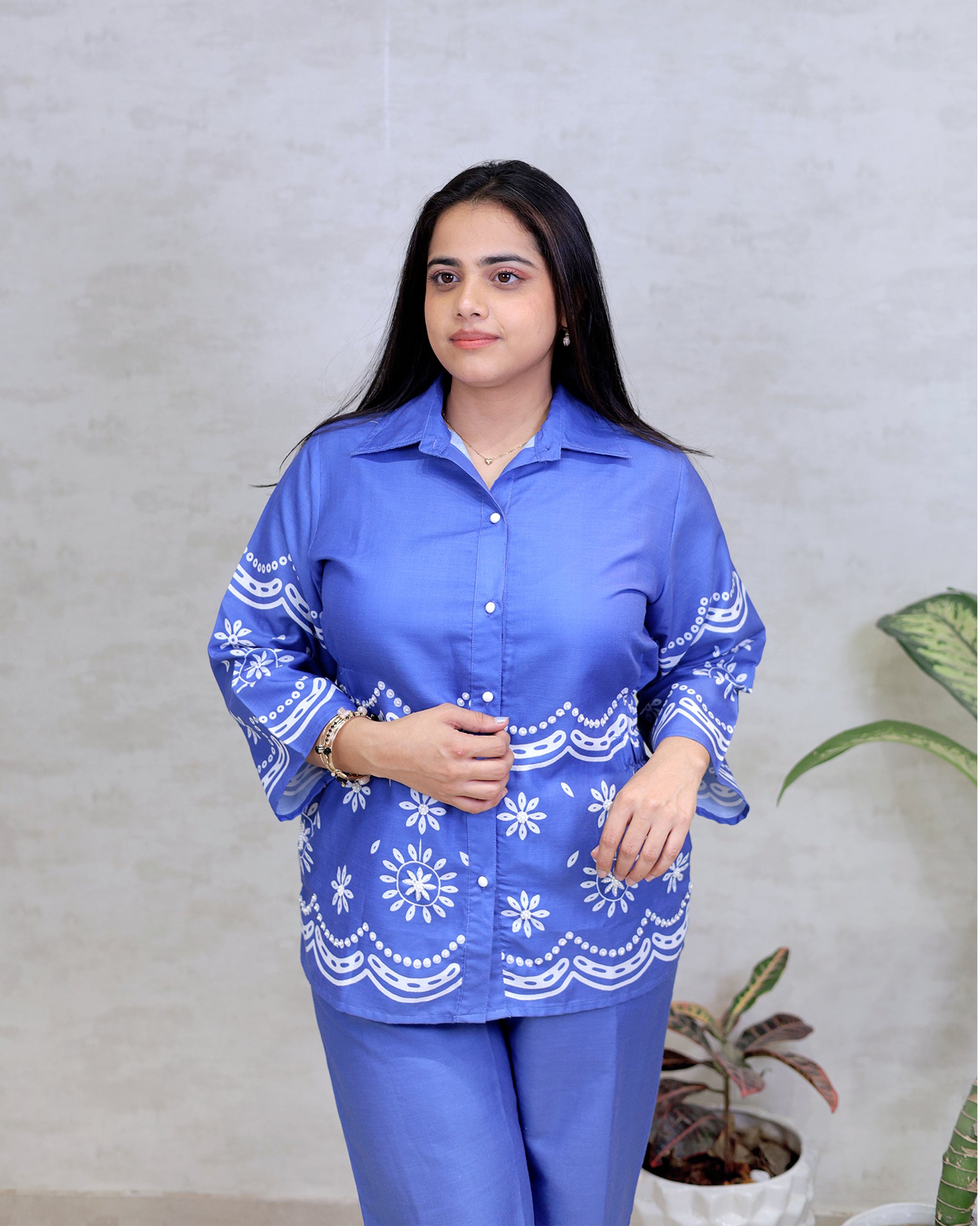 Floral Digital Printed Shirt with Pants