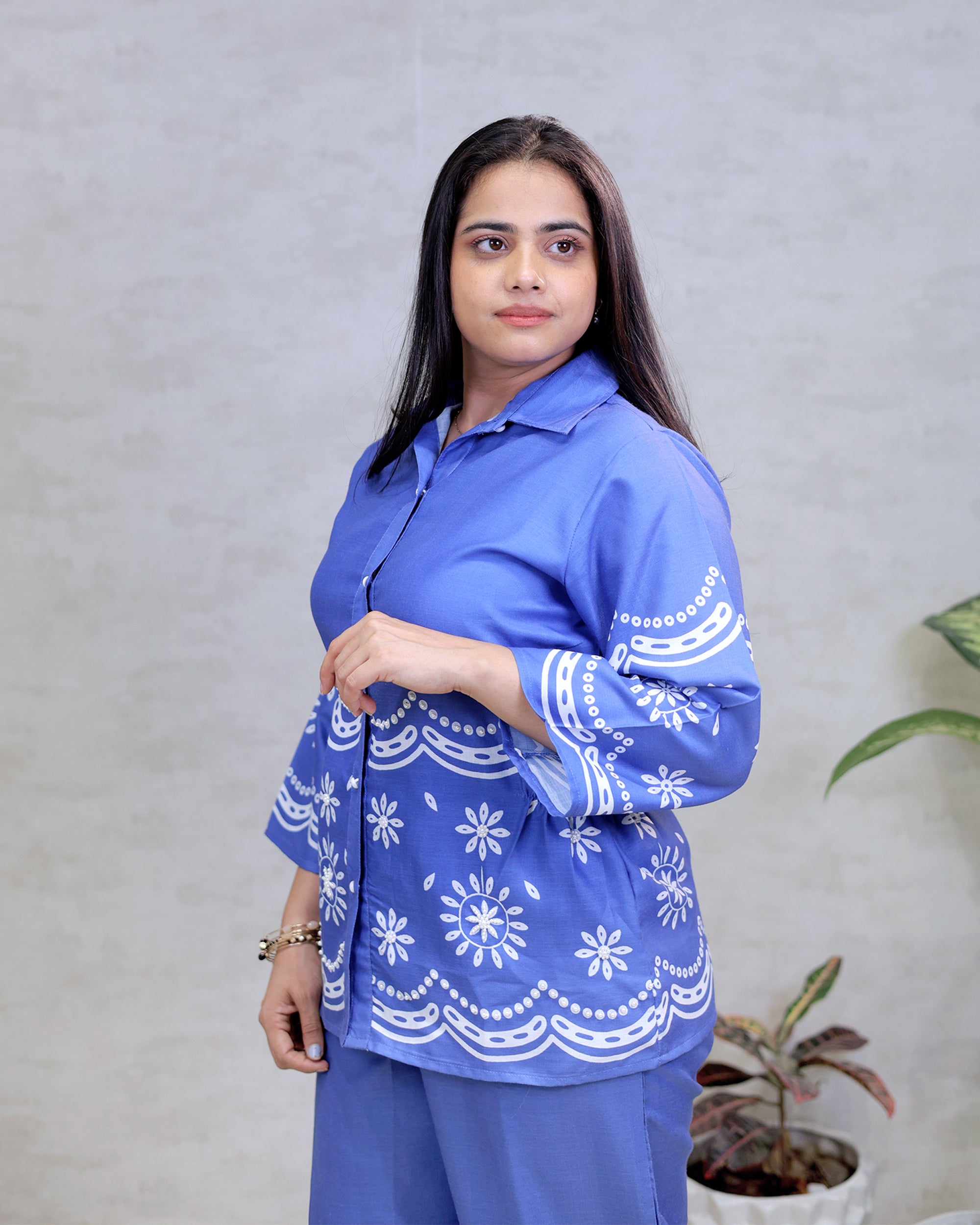 Floral Digital Printed Shirt with Pants