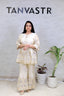 Applique Crepe Peplum Top with Sharara Pants