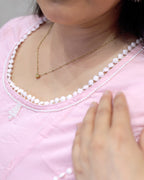 A-Line Applique Mul Cotton Kurta with Pants