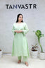 A-line Long Kurta Net Yoke with Pants