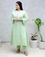 A-line Long Kurta Net Yoke with Pants