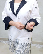 Applique Short Kurta with Pants